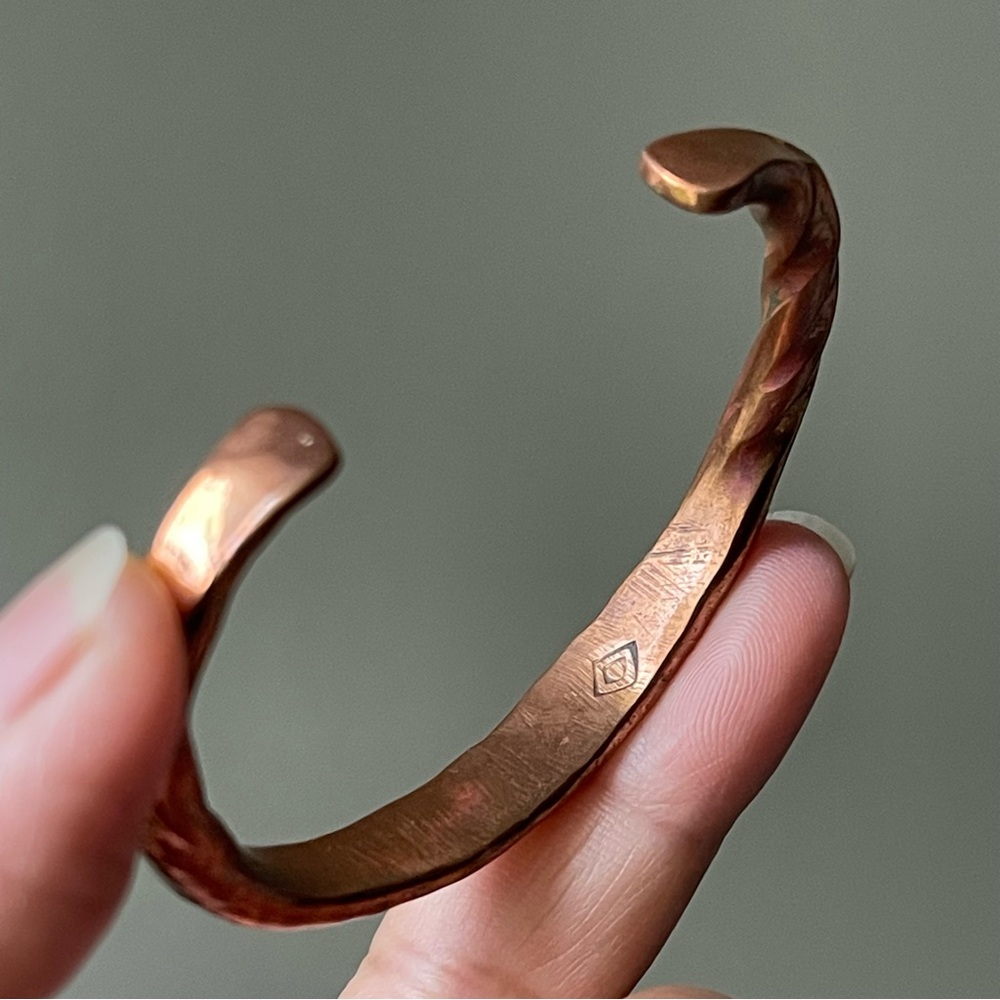Vintage | Solid Copper Cuff Bracelet Stamped/Mark… - image 4